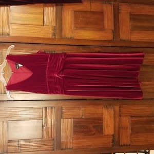 Red stretch velvet dress. Size 6
